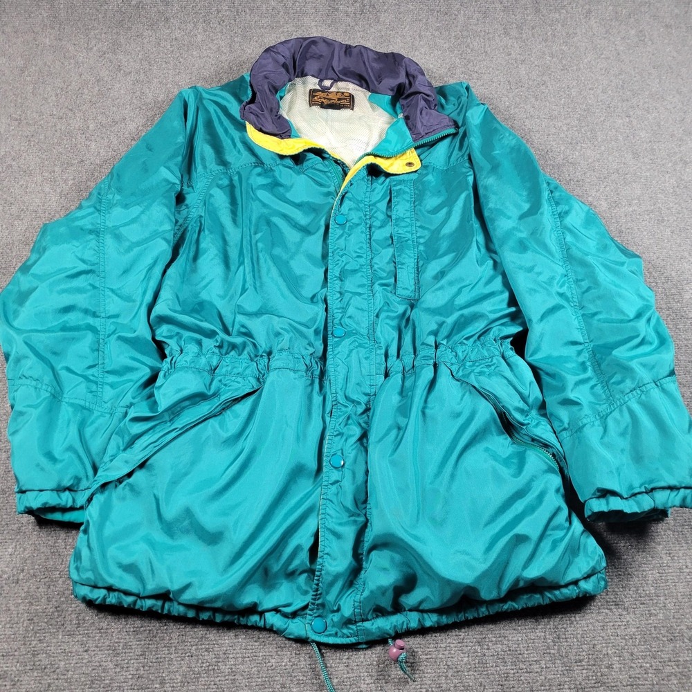 Vintage Eddie Bauer Jacket Mens XL Green Gore-Tex Hooded Ski Waterproof 90s‎